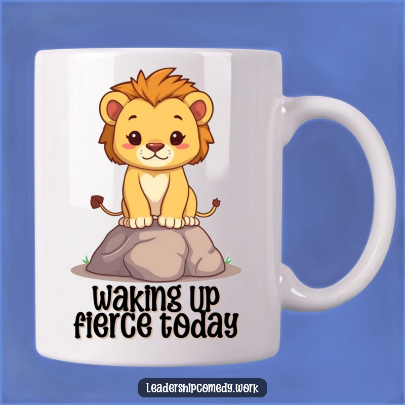 Funny Determined Lion Cub Mug: Little Roar, Big Spirit, Perfect Gift