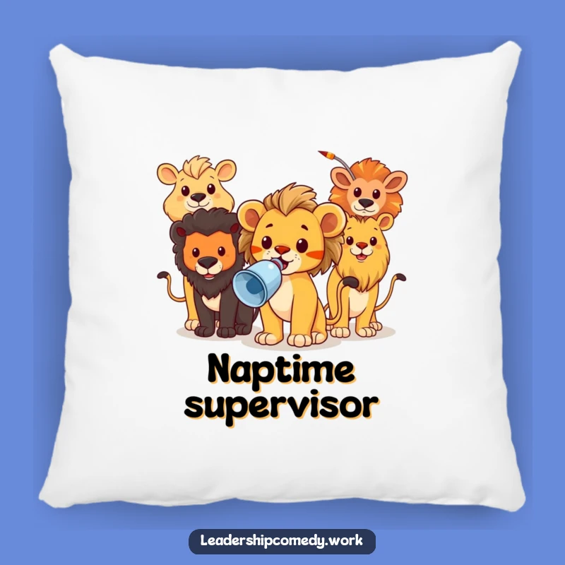 Funny Lion Cub Megaphone Pillow: Brave Comfort - Adorable Funny Gift Throw