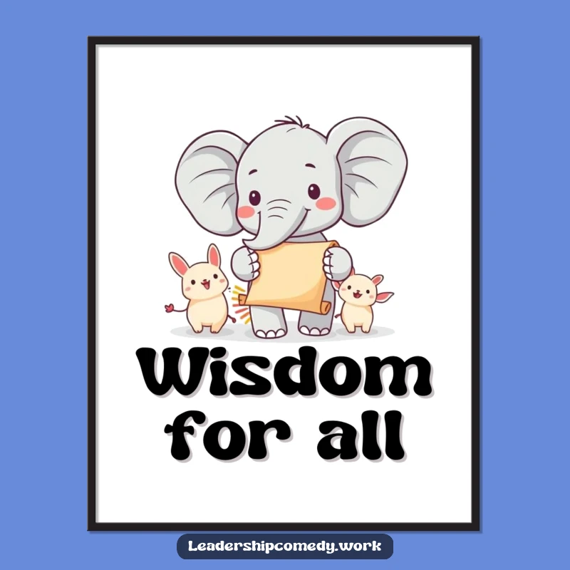 Funny Cheerful Elephant Parade Digital Print: Instant Joyful Leadership for Your Walls, Unique Funny Gift