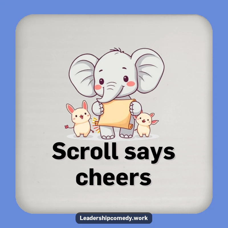 Funny Cheerful Elephant Parade Coasters: Protect Tables with Joyful Leadership, Set of Funny Gifts