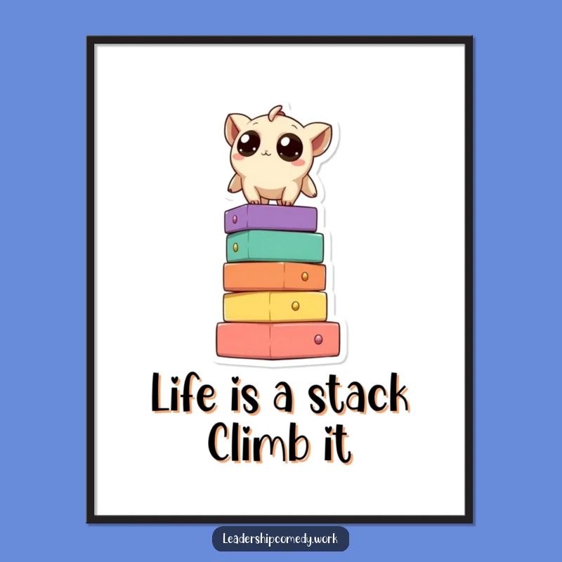 Free Printable Wall Art: Curious Creature Block Tower - Funny Downloadable Art for Home Decor!