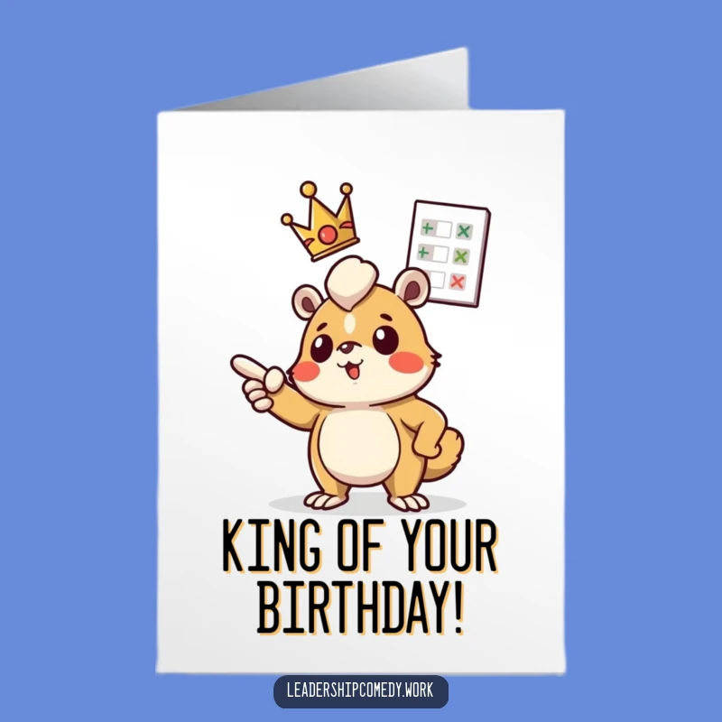 Free Printable Birthday Card: Determined Creature With Crown Charts Birthday Success Gift