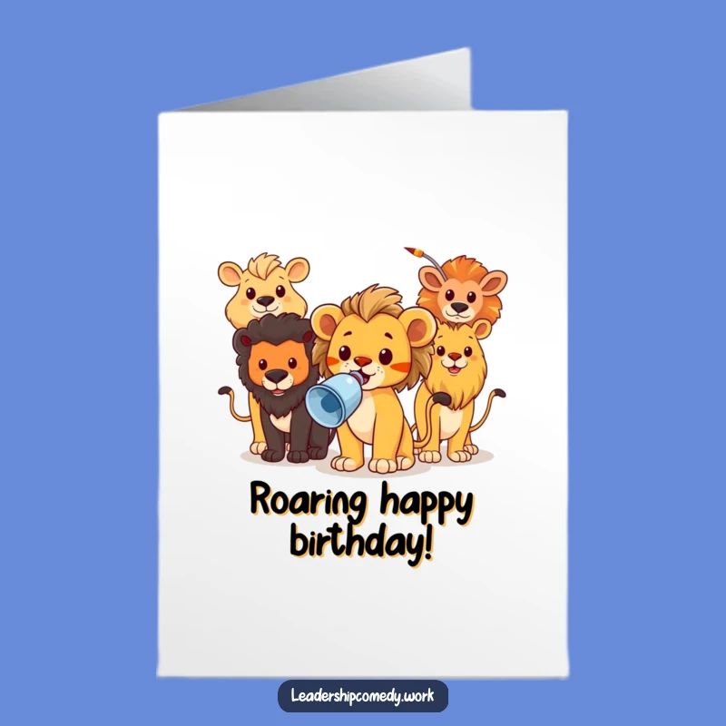 Free Printable Lion Cub Birthday Card: Funny Downloadable Leader Gift