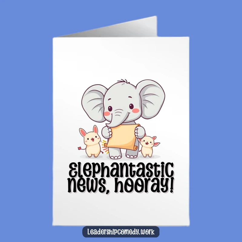Free Printable Congrats Card: Elephant's Victory Proclamation - Downloadable Celebration
