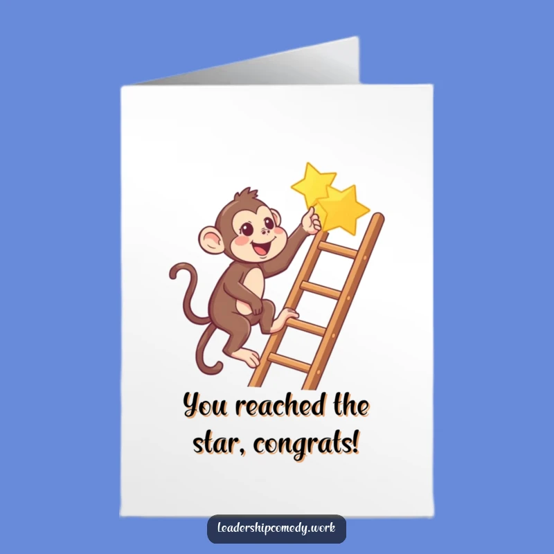 Free Printable Monkey Congratulations Card: Funny Star Achievement Downloadable Gift