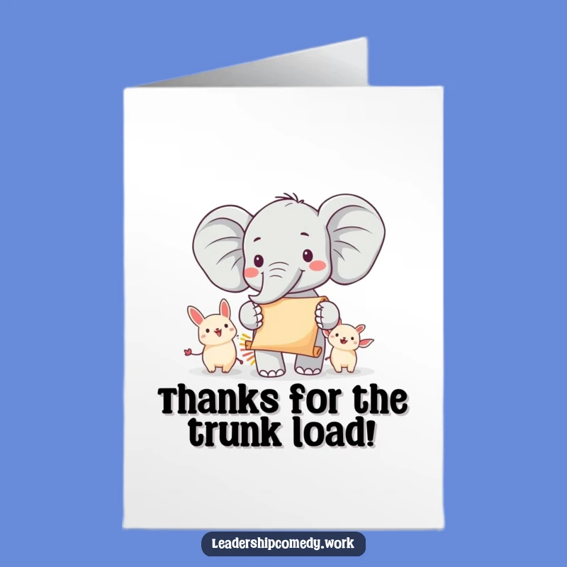Free Printable Thank You Card: Elephant's Grateful Announcement - Downloadable Thanks