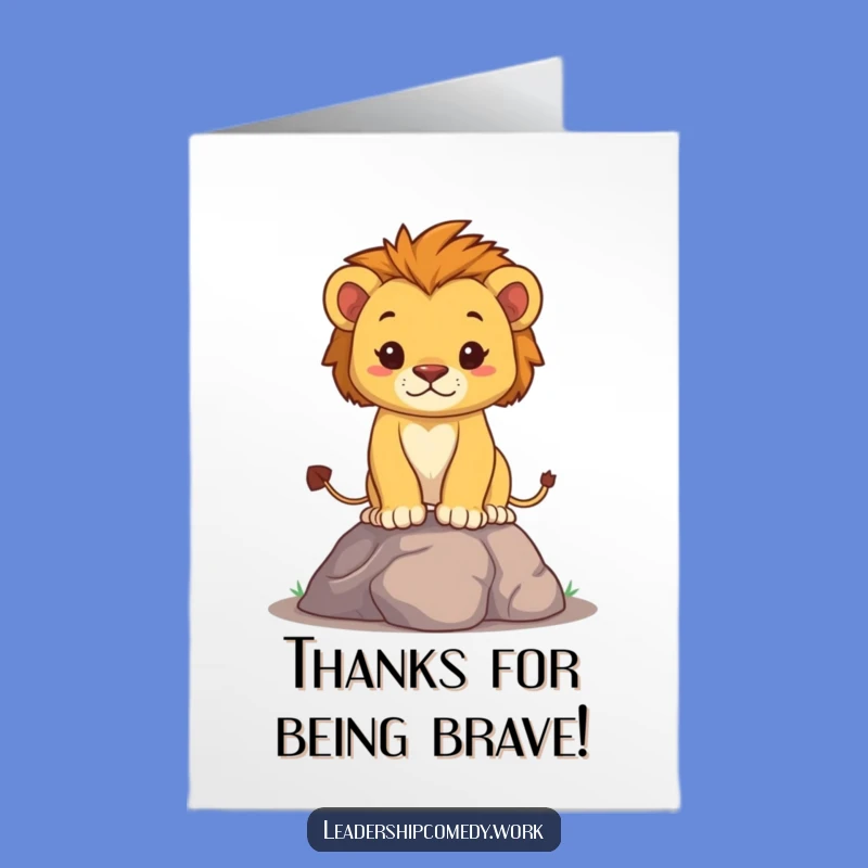 Free Printable Thank You Card: Lion Cub's Grateful Roar - Downloadable Appreciation