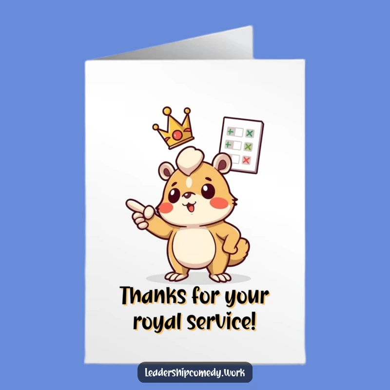 Free Printable Thank You Card: Crowned Creature Charts Gratitude - Humorous Appreciation