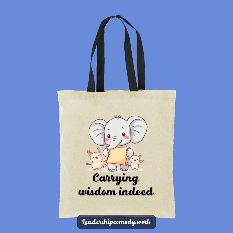 Funny Cheerful Elephant Parade Tote Bag: Carry Your Enthusiasm, Chic Funny Gift