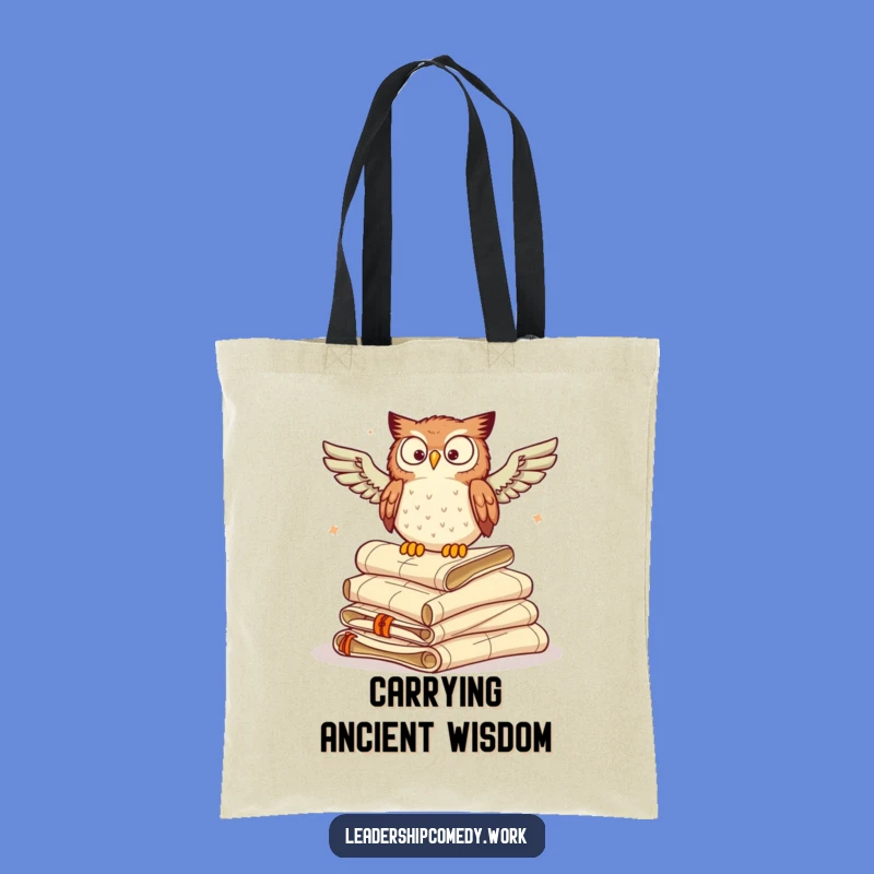 Funny Owl Scrolls Tote Bag: Carry Your Knowledge - Chic Funny Gift Accessory
